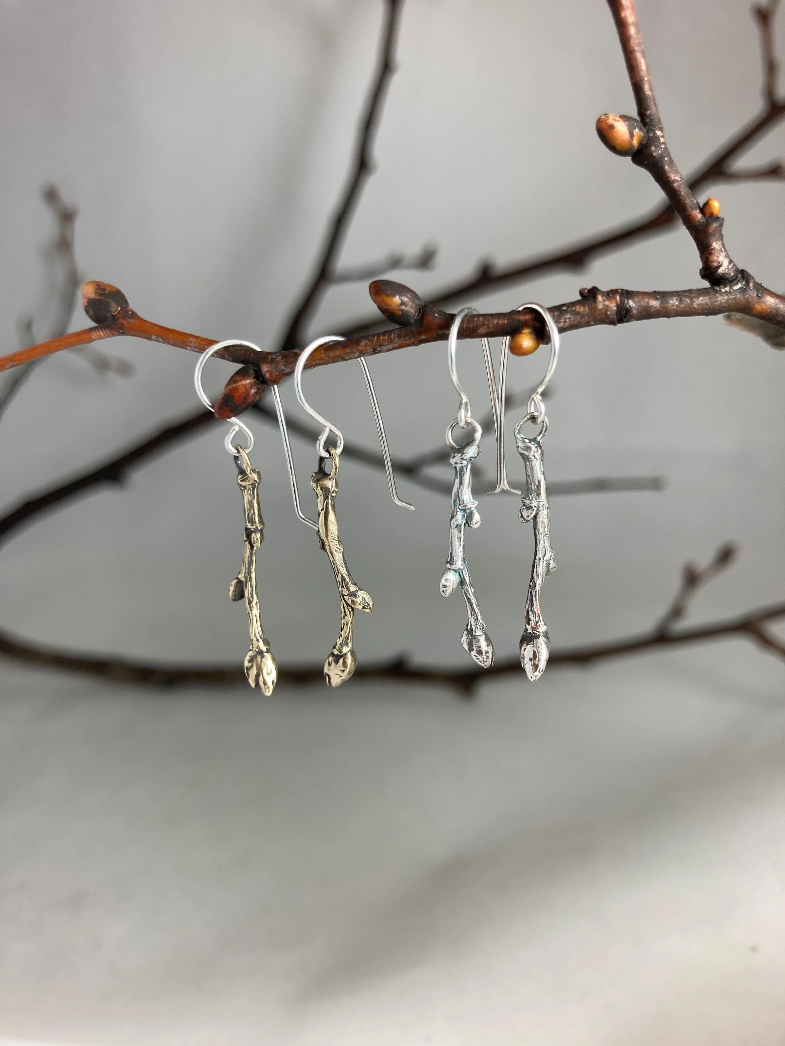 Silver Twig（シルバー・トゥイッグ） twigs — Mixed metal botanical jewelry — Tigerlillyshop Jewelry センターテーブル・ローテーブル
